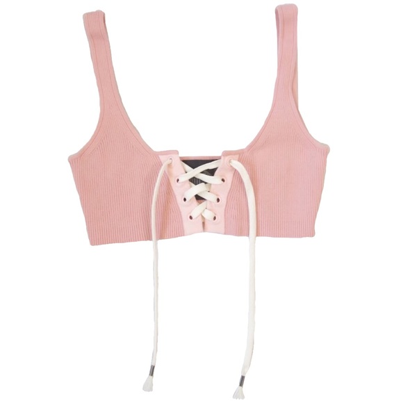 Puma Tops - FENTY PUMA BY RIHANNA PINK LACE UP CROPPED TANK